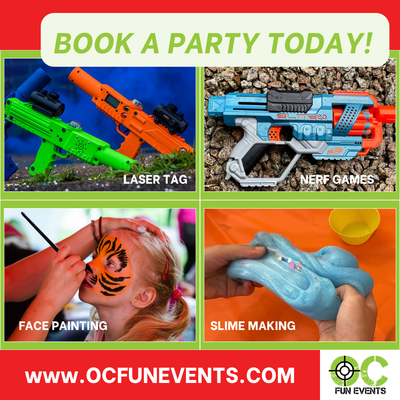 Mobile Party Services - OC Fun Events Provides Laser Tag, Nerf Games, Slime Making Parties and Face Painting Services. Mobile Party Services - OC Fun Events Provides Laser Tag, Nerf Games, Slime Making Parties and Face Painting Services.