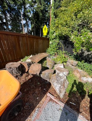 Trunk & Backyard Debris - This removal was around 4 cubic yards of tree trunks and 1 cubic yard of branches as well as 2 metal fireplace, 1 of the fireplace was made of cast iron. There were also a couple of wooden board planks that were removed from the property.