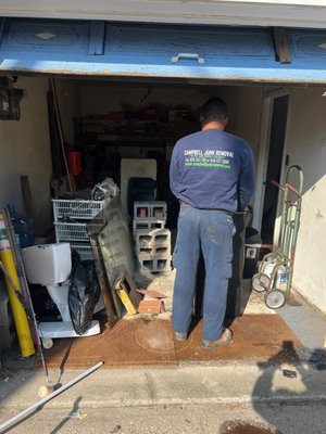 Clean out - This junk removal project was done to alleviate a client of unwanted unclutter. The client was especially grateful for the quality of work done.