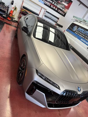 Luxury window tint and wrap Job - BMW i7 fully completed in 3 days including the vinyl wrap and window tint. Wrap was done in a beautiful KPMF Titanium matte silver and window tint in all 3M ceramic IR Luxury window tint and wrap Job - BMW i7 fully completed in 3 days including the vinyl wrap and window tint. Wrap was done in a beautiful KPMF Titanium matte silver and window tint in all 3M ceramic IR