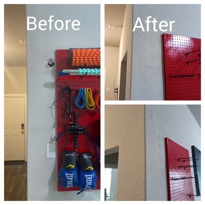 Drywall repair - Drywall Repair with Knockdown texture and paint match. Drywall repair - Drywall Repair with Knockdown texture and paint match.