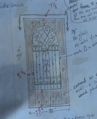 CUSTOM HANDMADE GATES - Recent project starting with conceptual drawings, secondly getting proportions right with the scale sketches. Lastly, test fitting prior to powder coating. CUSTOM HANDMADE GATES - Recent project starting with conceptual drawings, secondly getting proportions right with the scale sketches. Lastly, test fitting prior to powder coating.