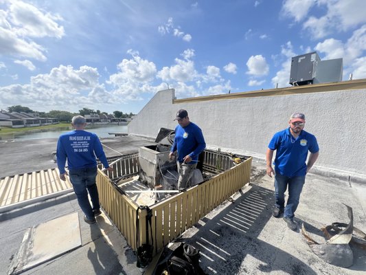 A/C Full System Replacement - The Island Breeze A/C team gears up to tackle the installation of a new commercial HVAC system. Equipped with top-of-the-line tools and safety gear, our skilled technicians are ready to deliver exceptional service and ensure optimal climate control for your business. A/C Full System Replacement - The Island Breeze A/C team gears up to tackle the installation of a new commercial HVAC system. Equipped with top-of-the-line tools and safety gear, our skilled technicians are ready to deliver exceptional service and ensure optimal climate control for your business.
