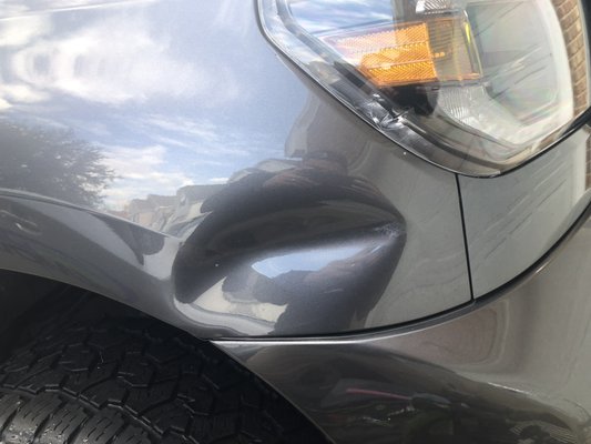 Deep crease in Fender - Deep crease on fender fixed