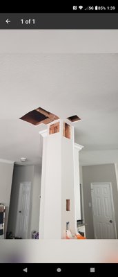 Drywall Repair - Repaired and painted damaged drywall. Drywall Repair - Repaired and painted damaged drywall.