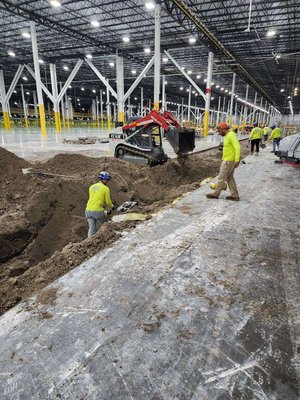 sanitary line in a "build to suit" warehouse space - this was a big box warehouse sanitary line added after construction was complete sanitary line in a "build to suit" warehouse space - this was a big box warehouse sanitary line added after construction was complete