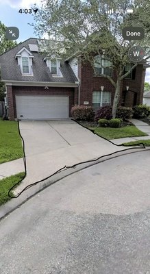 Replacing driveway and pressure washed ramp and sidewalk - The old driveway get demo and replace with new concrete
