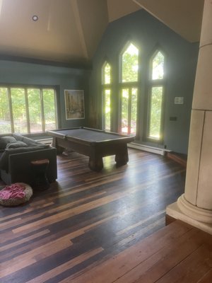 Living room in a 3,000 sqft house - This living room was done this week with one of our clients. The living room needed to be redone twice only because there was many pets and the floor needed to have another fragrance.