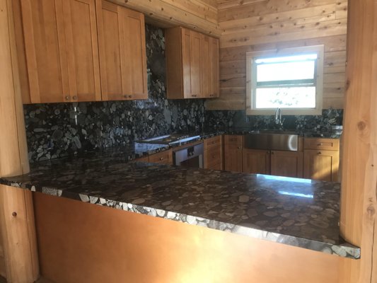 Kitchen project (New Build) - This kitchen was a brand new build, customer did shopping around and came to the best priced local/licensed shop.
Granite Raw slabs custom fabricated to our GK cabinets w/ matching full height granite backsplash installed with a farm style sink. Kitchen project (New Build) - This kitchen was a brand new build, customer did shopping around and came to the best priced local/licensed shop.
Granite Raw slabs custom fabricated to our GK cabinets w/ matching full height granite backsplash installed with a farm style sink.