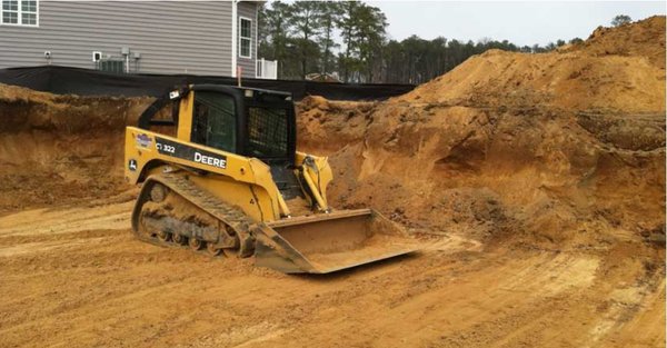 Multiple different projects of excavating and chimney sweeping - Chimney sweeping excavating sloping turfing dirt work basement slab installation
