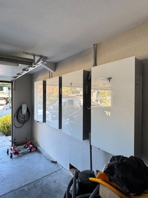 4 Tesla Batteries, 1 Tesla EV Charger, 28 Solar Panels to fill the Batteries. - Could you imagine never needing to go to the gas station again? Thats this customers reality by installing 4 Tesla Batteries, a Tesla EV Charger, and 28 Solar Panels.