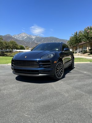 Stage 2 Ceramic Coating Package - This Porsche Macan was riddled with swirl marks from car washes, water spots, and staining. We restored the paint to showroom condition with a wash/Clay/3 stage Polish. Then we protected all of the Paint/Trim/Glass/Wheels with our Stage 2 Ceramic Coating Package. You never have to wax or detail your vehicle when you have a ceramic coating installed.