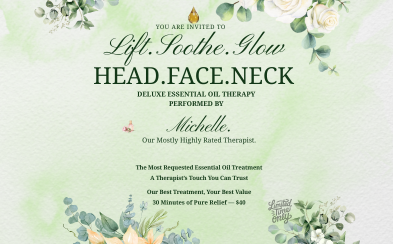 Deluxe Oil Treatment performed by Michelle - Head, Shoulder, and Face treatment. 30 minutes relief of $40. Deluxe Oil Treatment performed by Michelle - Head, Shoulder, and Face treatment. 30 minutes relief of $40.
