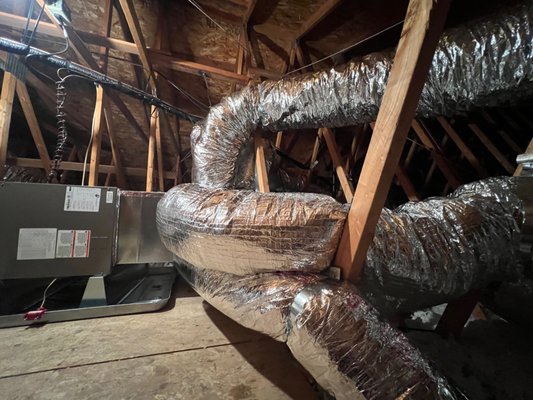 CHS Air Duct, R8 Only! - R-8 insulated air ducts installed and serviced by Comfortable HVAC Services. This portfolio highlights high-performance duct systems designed to reduce energy loss, improve airflow, and increase overall HVAC efficiency. Ideal for homeowners looking to upgrade aging ducts, improve comfort, and lower utility costs. CHS Air Duct, R8 Only! - R-8 insulated air ducts installed and serviced by Comfortable HVAC Services. This portfolio highlights high-performance duct systems designed to reduce energy loss, improve airflow, and increase overall HVAC efficiency. Ideal for homeowners looking to upgrade aging ducts, improve comfort, and lower utility costs.