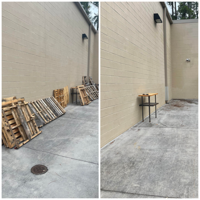 Commercial Pallet Removal - Local sporting goods store needed some pallets gone, we got the job done and added another happy customer to our roster! Commercial Pallet Removal - Local sporting goods store needed some pallets gone, we got the job done and added another happy customer to our roster!