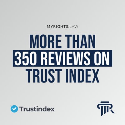 Outstanding Results - At My Rights Law, our dedication to providing top-notch legal services has earned us an Excellent rating on TrustIndex, with over 350 reviews! This achievement reflects our commitment to excellence and the trust our clients place in us.We understand that behind every review is a person who trusted us during a critical time. Each rating and comment fuels our commitment to providing the best legal support possible.Check out what our clients are saying about us and see why they trust My Rights Law for their legal needs: TrustIndex Reviews [LINK Trustindex Reviews https://www.trustindex.io/reviews/www.myrightslawgroup.com]Thank you to all our clients for trusting us to be your voice in challenging times. Your feedback not only affirms our efforts but also inspires us every day. Here’s to continuing to serve you with integrity, compassion, and excellence!