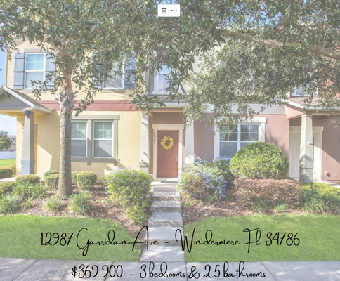 New Listing in Windermere - If you have been looking for a townhome in Windermere under $400,000, your patience has finally paid off! Welcome to 12987 Garridan Ave, in the picturesque community of Wickham Park in Windermere. Perfectly positioned within minutes from the Lakeside Village, offering all of the amenities that one would need, and a quick drive to Disney and the Magic Kingdom Resorts, this home is ready for it's next owner New Listing in Windermere - If you have been looking for a townhome in Windermere under $400,000, your patience has finally paid off! Welcome to 12987 Garridan Ave, in the picturesque community of Wickham Park in Windermere. Perfectly positioned within minutes from the Lakeside Village, offering all of the amenities that one would need, and a quick drive to Disney and the Magic Kingdom Resorts, this home is ready for it's next owner