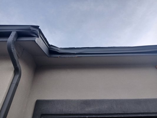 Gutter Replacement - damaged gutter client ran into. Client Needed it replaced No paint Gutter Replacement - damaged gutter client ran into. Client Needed it replaced No paint