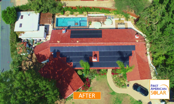 Before and After from Design to Completion for another happy customer! 30kW with battery backup system installed and saving money! - No matter the roof type, we get it done. Here is a Spanish clay tile roof that needed to be re-roofed prior to the installation of our solar system because of the sensitivity of the tiles. The First American Solar Team pulled through with another one here by taking proper precautions and ensuring the stability, quality, and longevity of this solar system installation. We love what we do. No matter your roof situation, let us know and we will ensure you make the right choice.