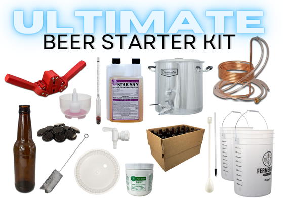 Beer Starter Kits - Embark on an exciting homebrewing journey with SoCal Brewing Supply's Beer Starter Kits, the perfect launchpad for both novice and seasoned brewers alike. Our diverse collection ranges from the essential equipment kits, designed for those who love to improvise with household cooking utensils, to the Ultimate kit, which comes fully equipped with everything needed to brew your first batch—including the bottles.
Understanding the varied interests and needs of our customers, we've thoughtfully allowed for the addition of a beginner beer recipe kit to any purchase. These recipe kits are meticulously compiled with all the necessary ingredients to brew a specific beer style, offering a seamless and enjoyable brewing experience right from the start. Whether you're drawn to the hoppy notes of an IPA or the rich, dark complexity of a Stout, there’s a recipe kit tailored just for your taste.
Our Beer Starter Kits stand out not only for their comprehensive range but also as an exceptional gift idea. They are universally appreciated by both women and men who cherish the art of brewing their own beer at home. Brewing is more than just a hobby; it’s a form of personal expression, a way to showcase creativity and skill. Whether aiming for the precision required in competitions or simply brewing to satisfy your palate, the possibilities are endless.
Brewing beer is a lifetime adventure that knows no age limit. It’s a hobby that grows with you, offering new challenges and satisfactions with every batch. With SoCal Brewing Supply's Beer Starter Kits, you are not just buying a product; you're stepping into a community passionate about quality beer and the artistry of brewing. These kits are your first step towards mastering the craft, providing all the tools and guidance you need to explore the boundless world of homebrewing.
Unlock the door to endless brewing possibilities with SoCal Brewing Supply. Whether you're gifting it to a loved one or embarking on your own brewing journey, our Beer Starter Kits are the perfect beginning to a rewarding and enduring hobby. Beer Starter Kits - Embark on an exciting homebrewing journey with SoCal Brewing Supply's Beer Starter Kits, the perfect launchpad for both novice and seasoned brewers alike. Our diverse collection ranges from the essential equipment kits, designed for those who love to improvise with household cooking utensils, to the Ultimate kit, which comes fully equipped with everything needed to brew your first batch—including the bottles.
Understanding the varied interests and needs of our customers, we've thoughtfully allowed for the addition of a beginner beer recipe kit to any purchase. These recipe kits are meticulously compiled with all the necessary ingredients to brew a specific beer style, offering a seamless and enjoyable brewing experience right from the start. Whether you're drawn to the hoppy notes of an IPA or the rich, dark complexity of a Stout, there’s a recipe kit tailored just for your taste.
Our Beer Starter Kits stand out not only for their comprehensive range but also as an exceptional gift idea. They are universally appreciated by both women and men who cherish the art of brewing their own beer at home. Brewing is more than just a hobby; it’s a form of personal expression, a way to showcase creativity and skill. Whether aiming for the precision required in competitions or simply brewing to satisfy your palate, the possibilities are endless.
Brewing beer is a lifetime adventure that knows no age limit. It’s a hobby that grows with you, offering new challenges and satisfactions with every batch. With SoCal Brewing Supply's Beer Starter Kits, you are not just buying a product; you're stepping into a community passionate about quality beer and the artistry of brewing. These kits are your first step towards mastering the craft, providing all the tools and guidance you need to explore the boundless world of homebrewing.
Unlock the door to endless brewing possibilities with SoCal Brewing Supply. Whether you're gifting it to a loved one or embarking on your own brewing journey, our Beer Starter Kits are the perfect beginning to a rewarding and enduring hobby.