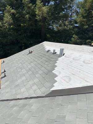 Hillsborough Da Vinci slate roof - Another beautiful reroof done with our awesome crew and client. This job was a total team effort. It came out great.