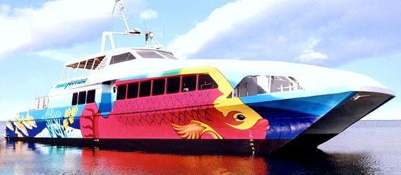 Hand Painted Mural for the Bahamas Ferry! - This was a project completed for the Bahamas Fast Ferry. It shuttles visitors from island to island. The ship was painted in the ship garage. When it was completed, they lifted it into the water with a crane once the paint was cured. It took me about 20 days to complete. What a great project! Hand Painted Mural for the Bahamas Ferry! - This was a project completed for the Bahamas Fast Ferry. It shuttles visitors from island to island. The ship was painted in the ship garage. When it was completed, they lifted it into the water with a crane once the paint was cured. It took me about 20 days to complete. What a great project!