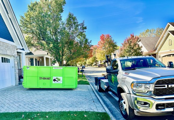 residential friendly delivery! - Short driveway? No problem, our dumpsters only take the space of a minivan and with French doors loading is easy. We also sweep with a broom and magnet afterwards so no tire damage. residential friendly delivery! - Short driveway? No problem, our dumpsters only take the space of a minivan and with French doors loading is easy. We also sweep with a broom and magnet afterwards so no tire damage.
