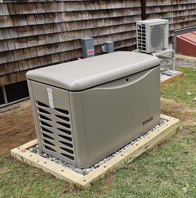 Generator Install - We installed this Koehler Generator with a wooden base all done in house.