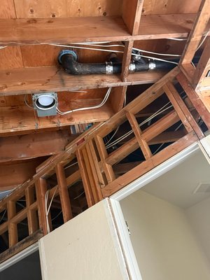 Drain Line Replacement - Replaced a damaged bathroom drain line to correct poor drainage and prevent future backups. Clean install, proper slope, and tested for leak-free performance.