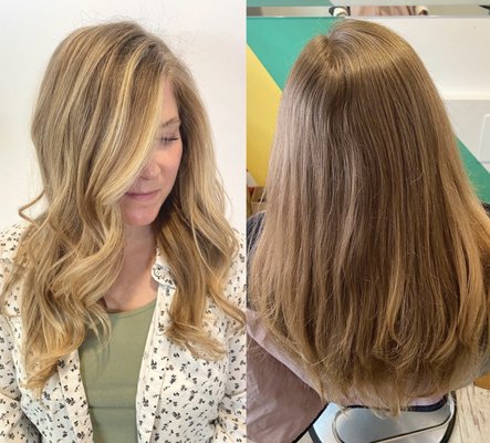 Blonde balayage - Enhancing hair with balayage.