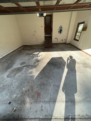Garage floor repair and flake system coating. - This was a two car garage with a little damage that needed repair before coating it with our flake system and polyaspartic coating. Garage floor repair and flake system coating. - This was a two car garage with a little damage that needed repair before coating it with our flake system and polyaspartic coating.