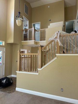 Stairway Interior Repaint - Attention to detail is our priority. Using great quality paint is our priority. Check out these images and let us know the details of your project. We'll get it done efficiently!