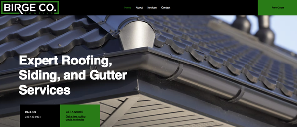 Roofing Company Website - A simple website design for a new small business focusing on roofing, siding, and storm damage repair services. Roofing Company Website - A simple website design for a new small business focusing on roofing, siding, and storm damage repair services.