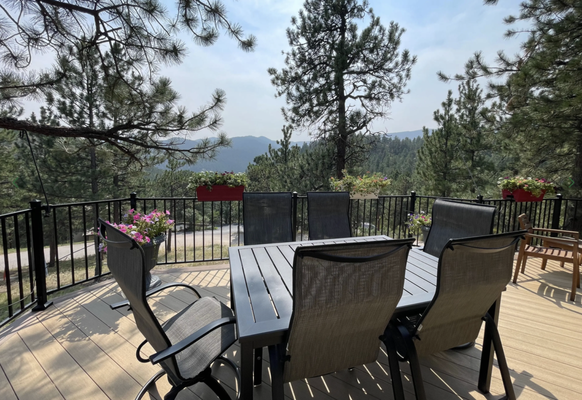 Composite deck build in the foothills outside Denver - Building or refreshing a deck or outdoor space in the mountains around Denver can be a challenge. Between permitting, fire mitigation, and all the other local nuances, getting a project done smoothly and on schedule takes real experience. If you’re looking for a partner who knows this terrain, reach out for a free estimate. Composite deck build in the foothills outside Denver - Building or refreshing a deck or outdoor space in the mountains around Denver can be a challenge. Between permitting, fire mitigation, and all the other local nuances, getting a project done smoothly and on schedule takes real experience. If you’re looking for a partner who knows this terrain, reach out for a free estimate.