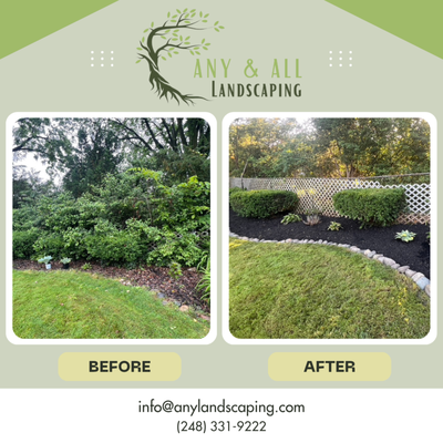 Ottawa Clean-up and Refresh - With no budget for new plants or edging, we had to use pure hard work and effort to make this lawn beautiful again!
Overgrowth was removed, mulch was refreshed, and the beds were re-edged with stones re-set. Ottawa Clean-up and Refresh - With no budget for new plants or edging, we had to use pure hard work and effort to make this lawn beautiful again!
Overgrowth was removed, mulch was refreshed, and the beds were re-edged with stones re-set.