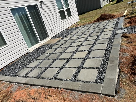 Backyard Patio/ Firepit area - Gave this backyard a beautiful patio/Firepit area for family gatherings!