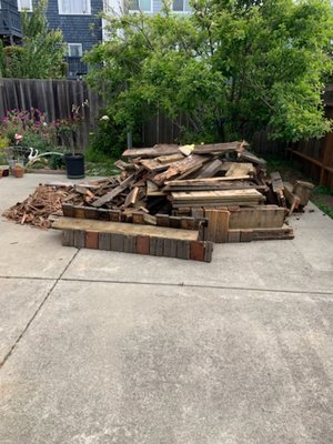 Deck Removal - Clients cleared out an old deck. Gave us a call and got it done in a couple of hours!