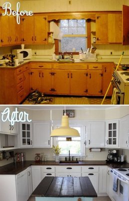 Kitchen remodel - These are before and after of kitchens that were remodeled.