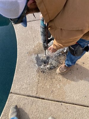 Leak detection start to finish - Fixed leak found under deck. Repaired, mudded in and complete Leak detection start to finish - Fixed leak found under deck. Repaired, mudded in and complete