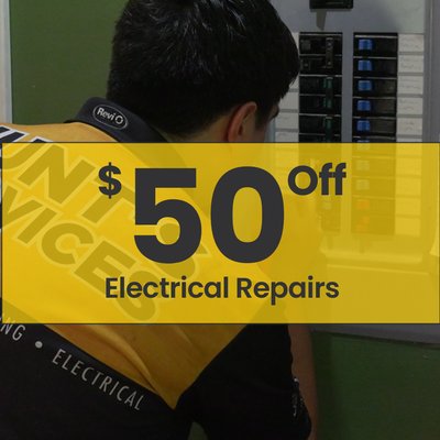 Electrical, Drains & Sewer Services - "Henry and Alfredo were awesome! They came out to our house quickly and got everything done within an hour or so. Hunts services will forever have my business if I ever need more plumbing, HVAC, or electrical help."