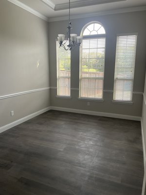 Premium LVT installation. - This remodel was done to replace existing “cookie cutter” subdivision finish outs with premium materials for a more elegant look. Premium LVT installation. - This remodel was done to replace existing “cookie cutter” subdivision finish outs with premium materials for a more elegant look.