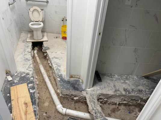 We do ALL types of plumbing work - Restaurant new Restroom drain lines water lines and installation of sink and toilet we also dis the tile one the floor We do ALL types of plumbing work - Restaurant new Restroom drain lines water lines and installation of sink and toilet we also dis the tile one the floor