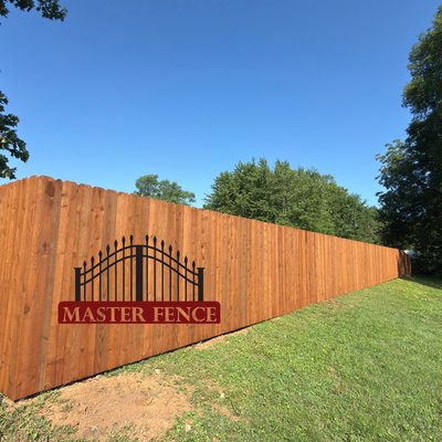 Beautiful Pre stain cedar fence - This fence was installed for a customer who wanted privacy, a long lasting fence, and already stained with an oil based stain. Beautiful Pre stain cedar fence - This fence was installed for a customer who wanted privacy, a long lasting fence, and already stained with an oil based stain.