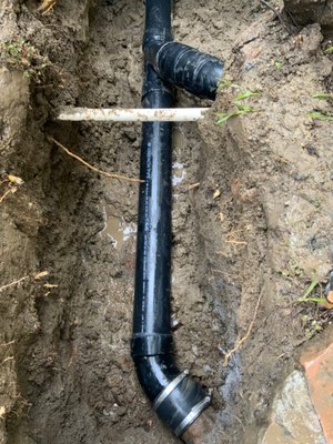 Basement cast iron replacement. - MVP Plumbing replaced old and corroded cast iron drain piping in the basement approx. 10-15ft thats connects to the outside. We reconnected to the existing abs. We also installed a new clean out access for future maintenance. All parts and labor included. Job was done in Los Angeles.