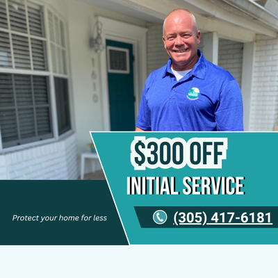 Up To $300 Off Initial Service - Get started today with our pet friendly pest control, termite control, rodent control, mosquito control in Miami! Call us at (305) 417-6181 for up to $300 off your initial pest service! Up To $300 Off Initial Service - Get started today with our pet friendly pest control, termite control, rodent control, mosquito control in Miami! Call us at (305) 417-6181 for up to $300 off your initial pest service!