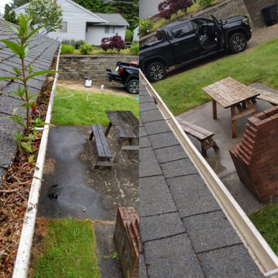 Roof and patio cleaning 2022 - Treated the roof beforehand. Came back a week later, most of the months had let go and was easily rinsed off. Two patios done below as well we're very slimy and a hazard to the renters