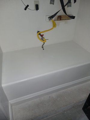 Drywall Repair - We repaired drywall around a water heater. The drywall had water damage. Drywall Repair - We repaired drywall around a water heater. The drywall had water damage.