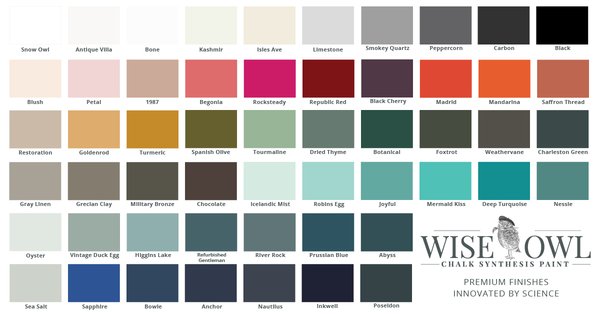 Wise Owl Paint - We offer an assortment of primer, Chalk Synthesis, and One Hour Enamel paints, waxes, glazes, varnishes, enamel paint products, and ClingON paintbrushes. Saltwash is our favorite paint additive for fabulous texture. Furniture transfers, stamps, and moulds help to personalize your redesigned furniture. Wise Owl Paint - We offer an assortment of primer, Chalk Synthesis, and One Hour Enamel paints, waxes, glazes, varnishes, enamel paint products, and ClingON paintbrushes. Saltwash is our favorite paint additive for fabulous texture. Furniture transfers, stamps, and moulds help to personalize your redesigned furniture.