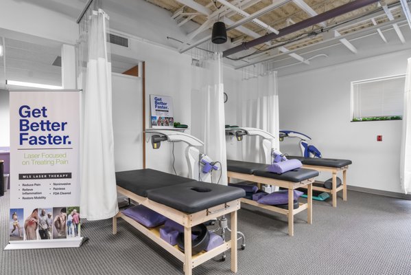 MLS Laser Therapy - Heal FASTER! Get rid of your pain with our MLS Laser Therapy area is the only of its kind in the PNW! We have the only MLS M7 Laser in the area - one of the most powerful tools for healing chronic inflammation, healing nerve damage, managing pain, and soft tissue healing. There is not much it CAN'T do! Give it a try for an affordable rate. Call today!
*non-invasive
*FDA Approved