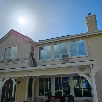 residential window tinting - th9se windows were done because customers wants protection inside their house that's why he wants to install it.